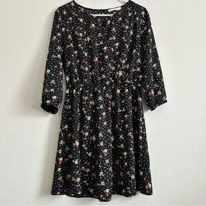 Lush Black Floral Dress